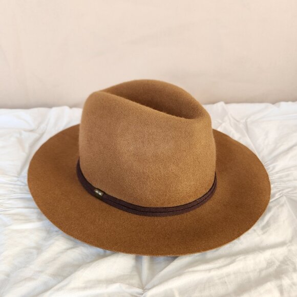 Apt. 9 Accessories - NWT Apt. 9 Pecan Brown 100% Wool Hat Wide Brim Felt Banded Floppy Fedora